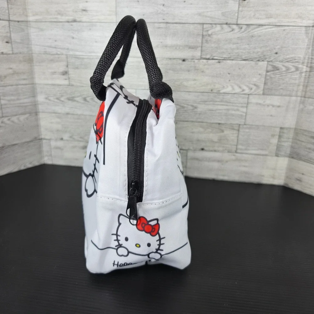 Hello Kitty Insulated Lunch Bag White Red Bow Sanrio Tote Cooler Handbag